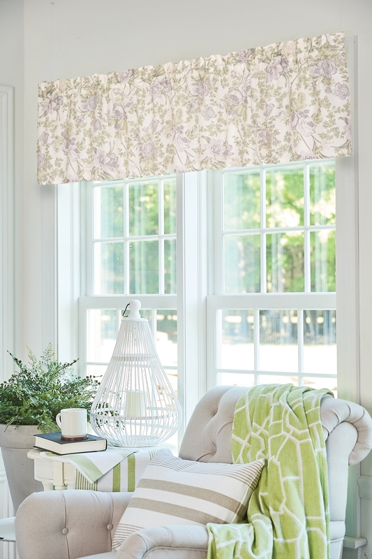 Cahill Floral Cotton Ruffled 72'' Window Valance in Beige/Brown