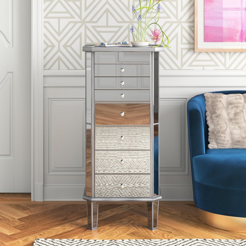 Caila 18'' Wide Jewelry Armoire with Mirror