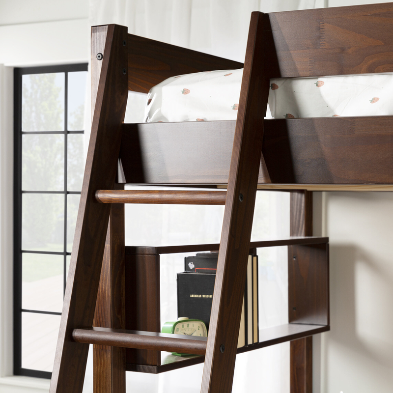 Calio Twin Solid Wood Platform Loft Bed with Built-in-Desk by Harriet Bee