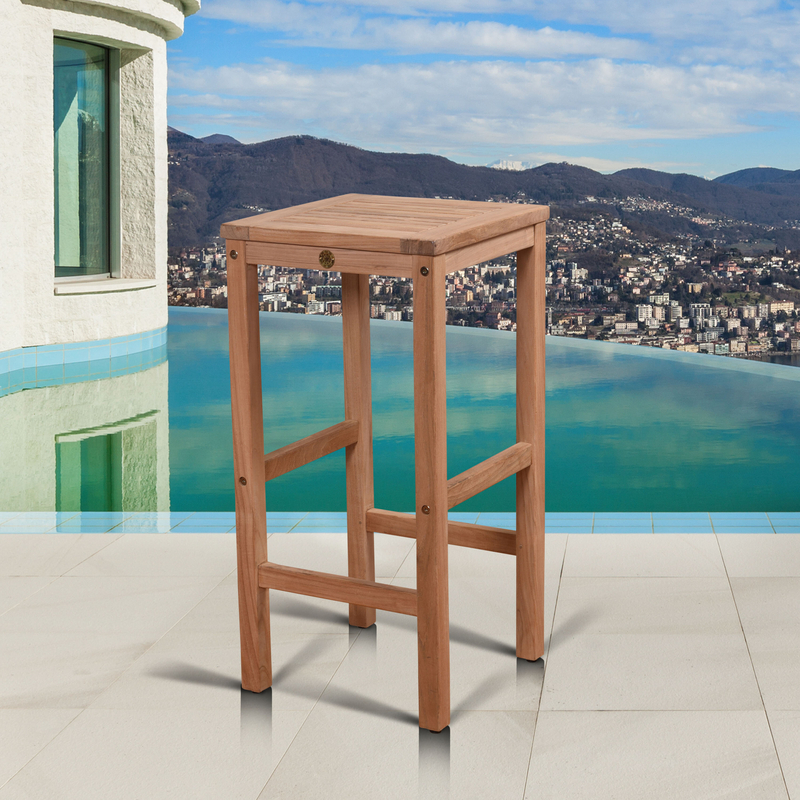Camelle 30" Teak Patio Bar Stool