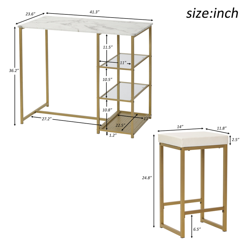 Campisano 2 - Person Bar Height Dining Set