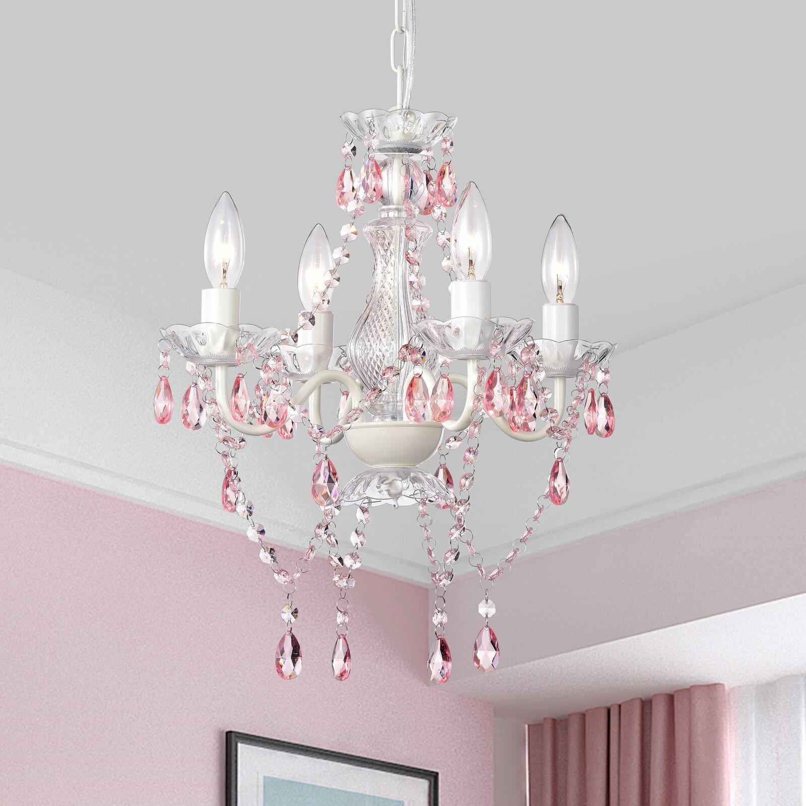Chandeliers For Bedrooms Girls Rooms Dining Room White Crystal Ceiling Light 