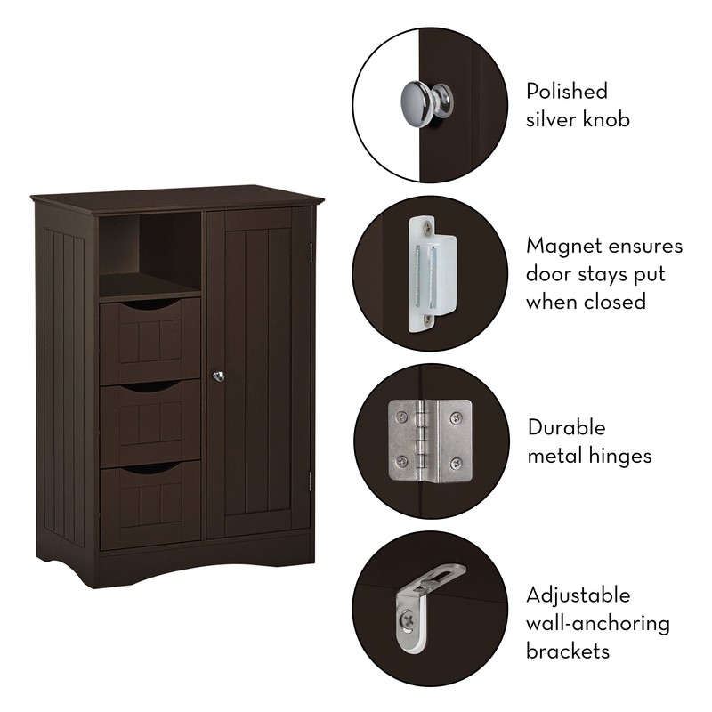 Caril 22.05'' W x 32.1'' H x 13.39'' D Free-Standing Bathroom Cabinet