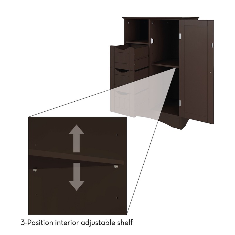 Caril 22.05'' W x 32.1'' H x 13.39'' D Free-Standing Bathroom Cabinet