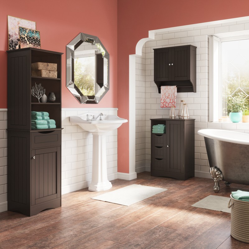 Caril 22.05'' W x 32.1'' H x 13.39'' D Free-Standing Bathroom Cabinet