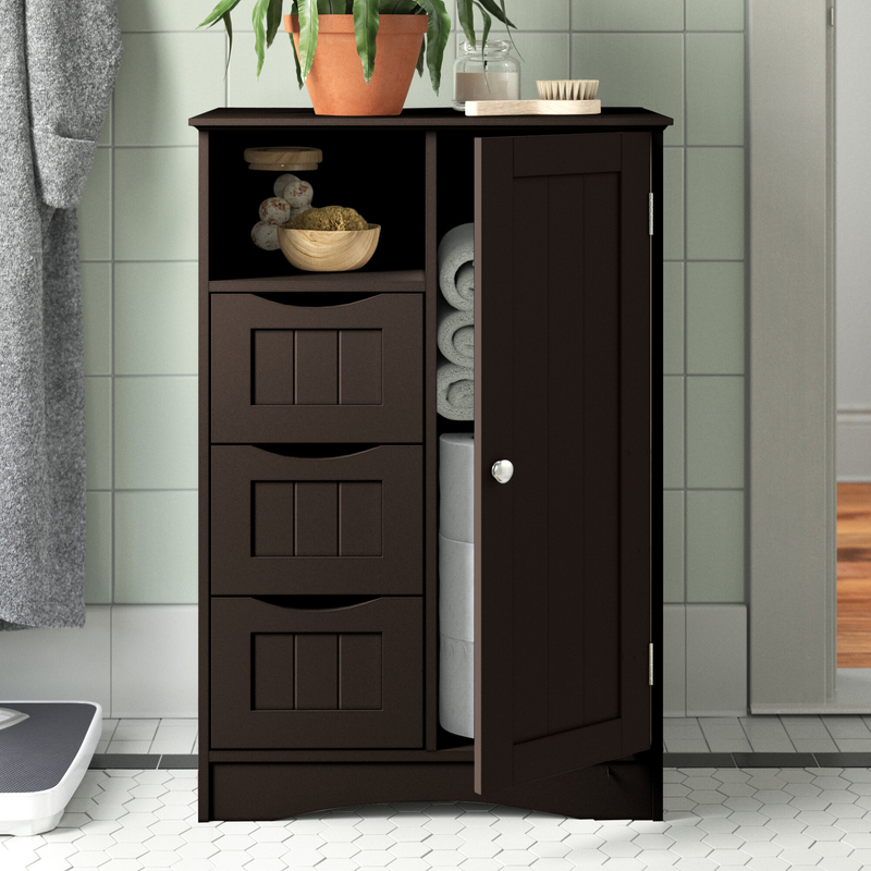 Caril 22.05'' W x 32.1'' H x 13.39'' D Free-Standing Bathroom Cabinet