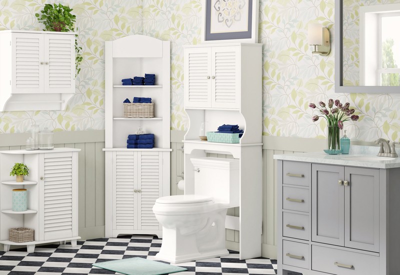 Carilee 23.6'' W x 31.1'' H x 9.65'' D Free-Standing Bathroom Cabinet