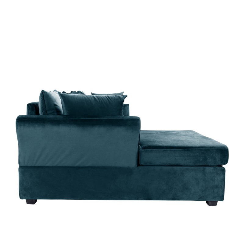 Caspian 97" Wide Velvet Left Hand Facing Sofa & Chaise