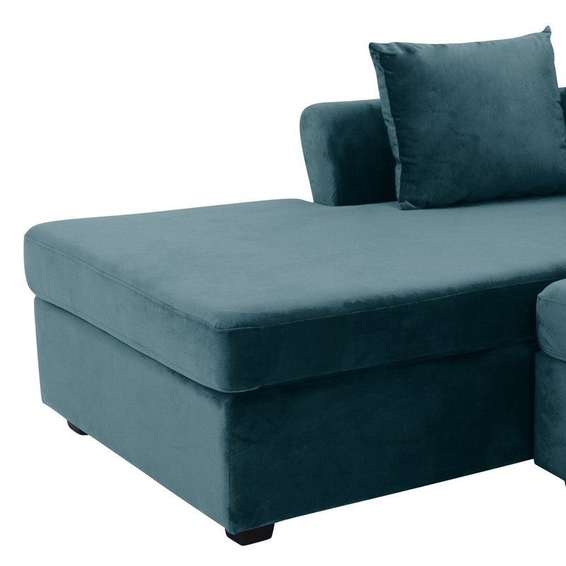 Caspian 97" Wide Velvet Left Hand Facing Sofa & Chaise