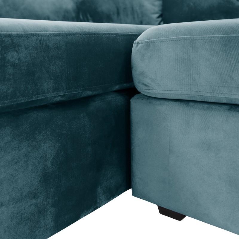 Caspian 97" Wide Velvet Left Hand Facing Sofa & Chaise