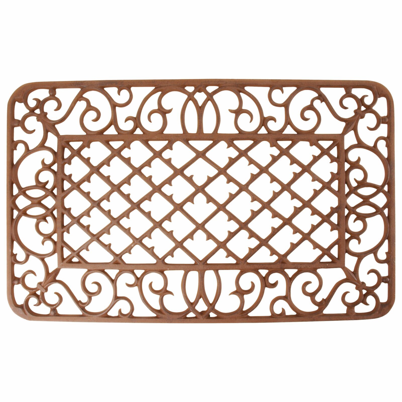 Cast iron door mat in a brown finish