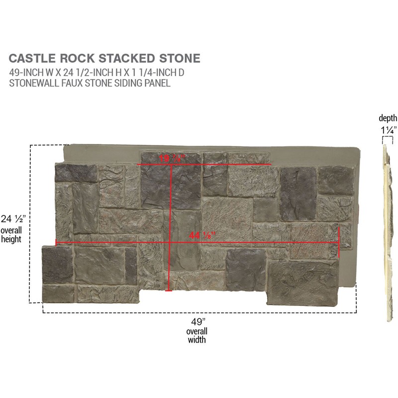 Castle Rock Stacked Faux Stone Urethane Wall Paneling