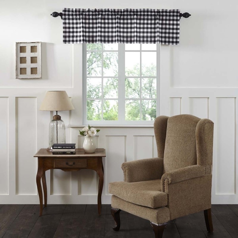 Caulder Checkered Cotton Tailored Window Valance