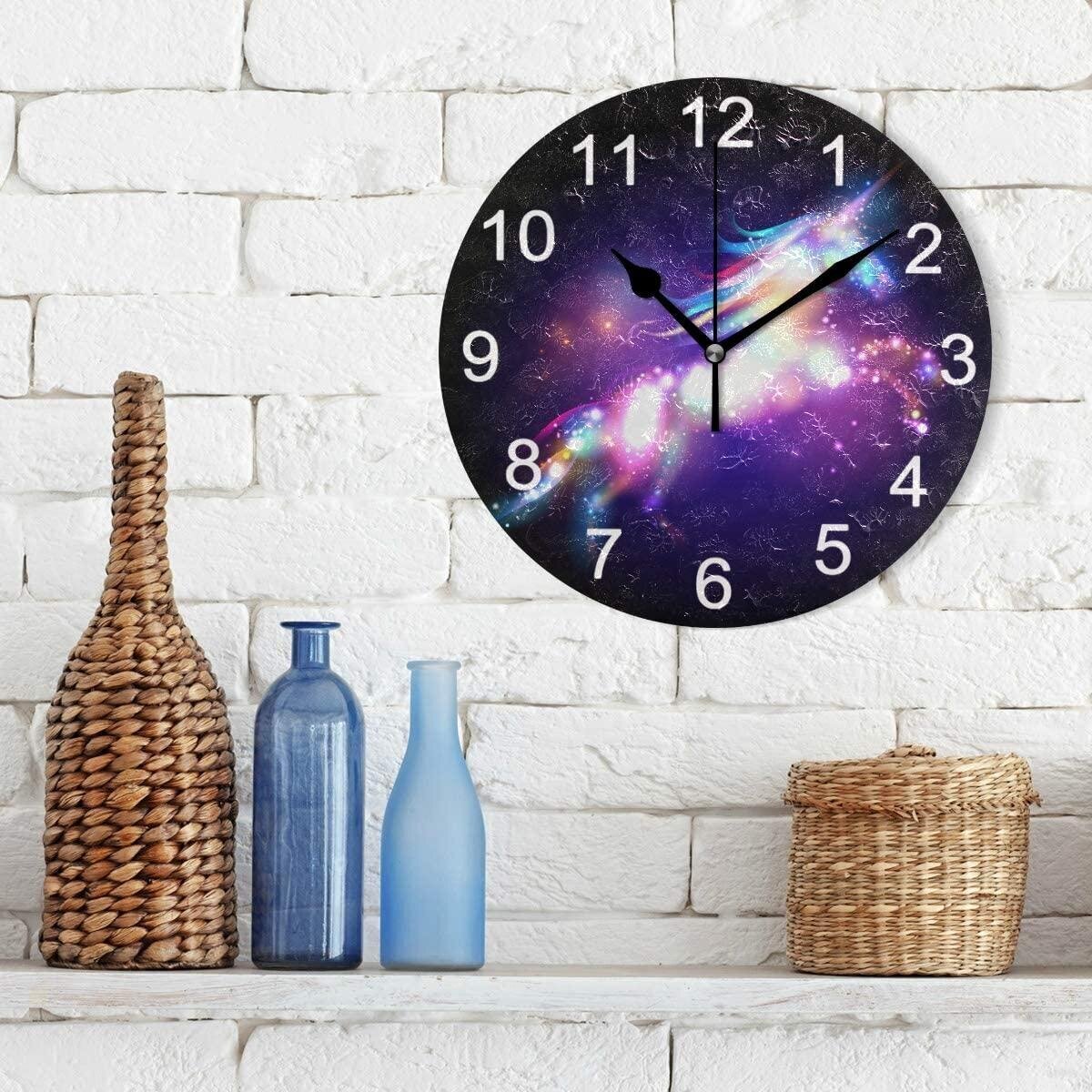 Celestial Unicorn Purple Wall Clock