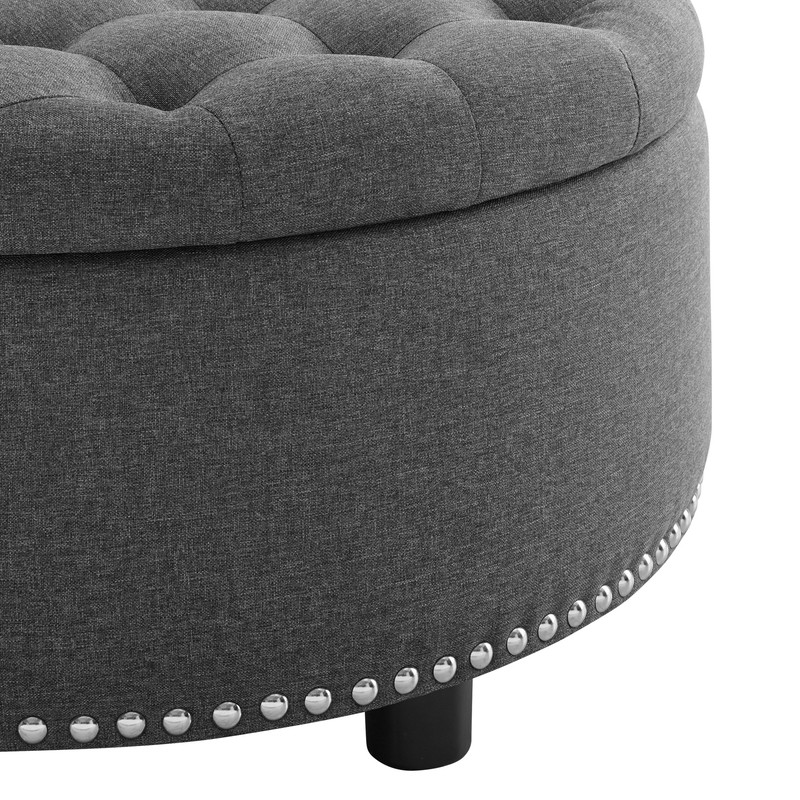 Champlain 30'' Wide Tufted Round Storage Ottoman with Storage