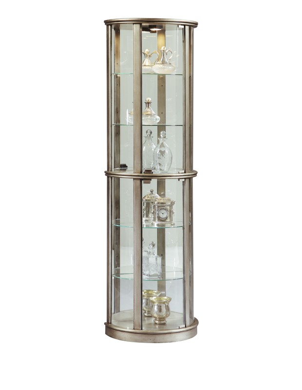 Chaquita 22'' Wide Mirrored Back Curio Cabinet with Lighting