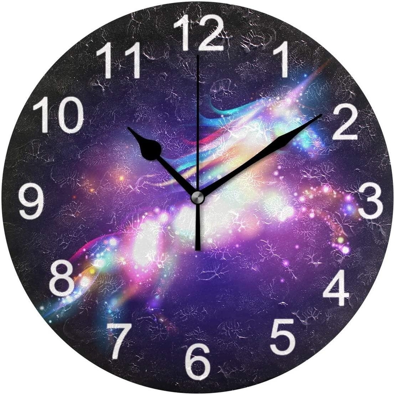 Glass Wall Clock Silent Kitchen Clocks 30x60 cm Flowers Purple 