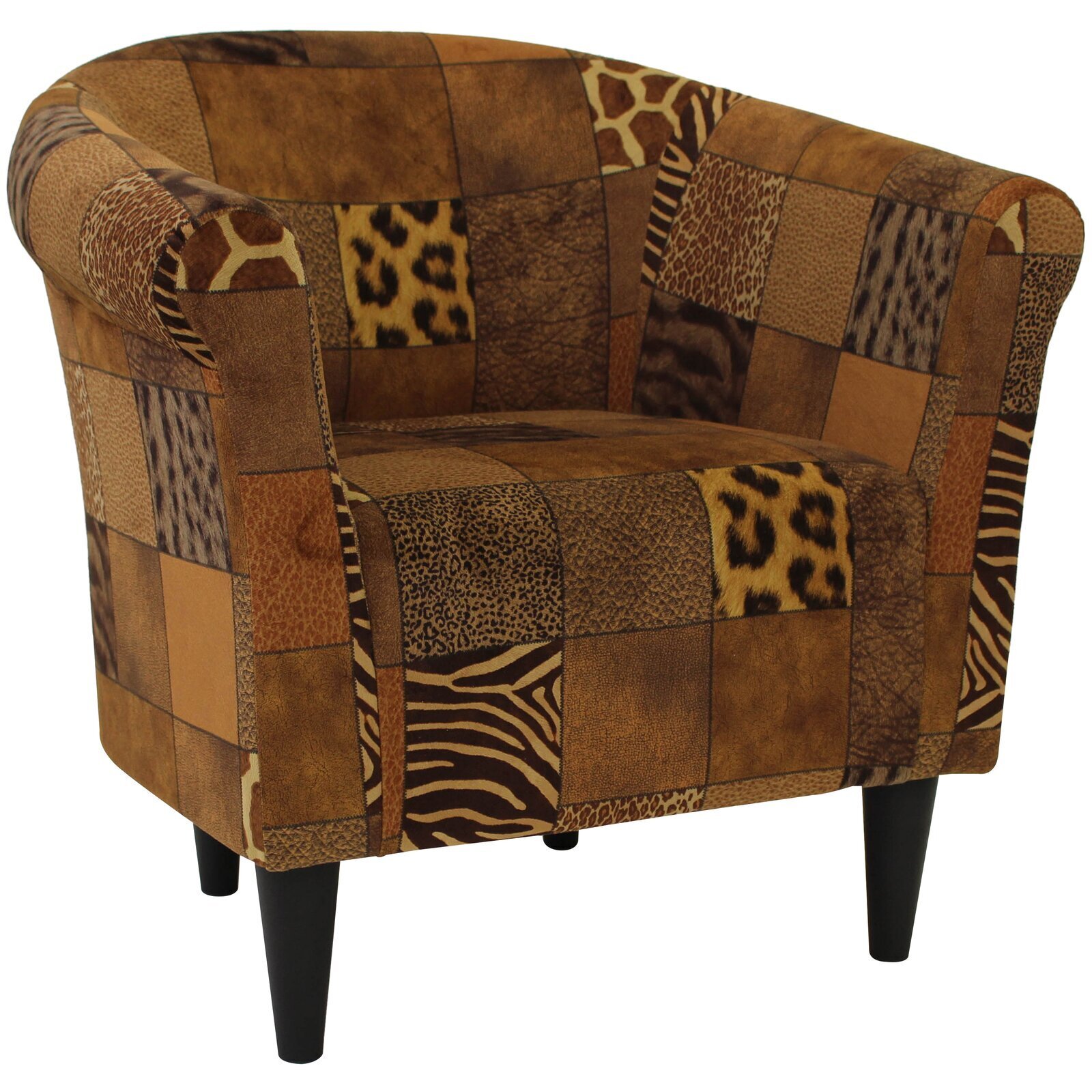 Cheetah Print Accent Chair With Patches