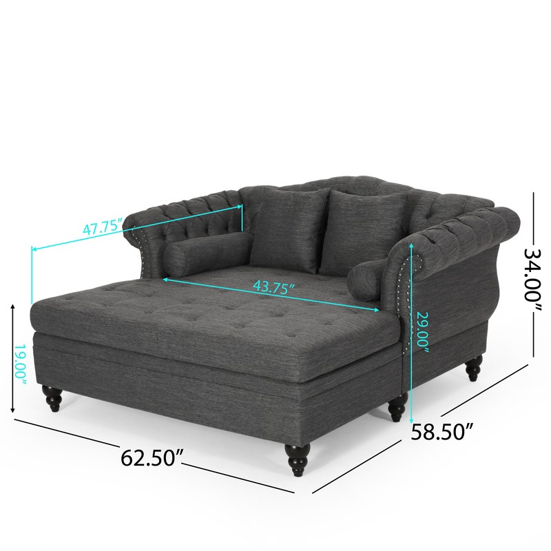 Chelsea Tufted Two Flared Arms Chaise Lounge