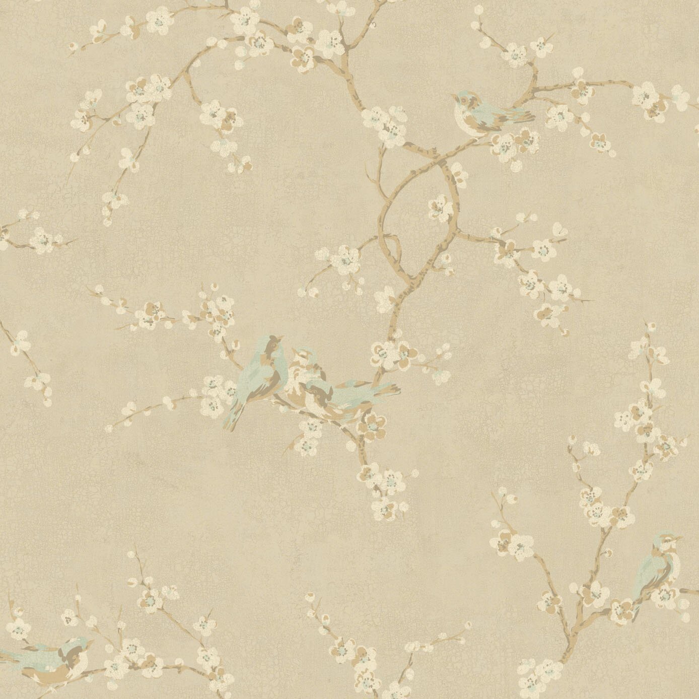 Cherry blossom moisture resistant wallpaper