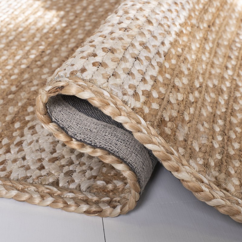 Chesnut Striped Handmade Flatweave Jute/Sisal Area Rug in NATURAL / IVORY