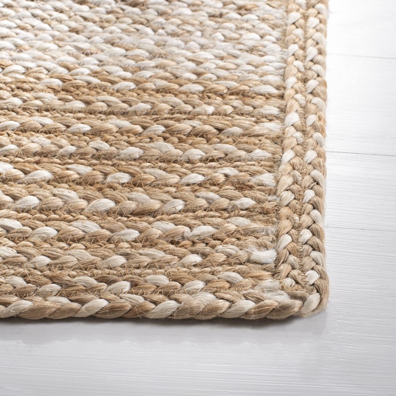 Chesnut Striped Handmade Flatweave Jute/Sisal Area Rug in NATURAL / IVORY