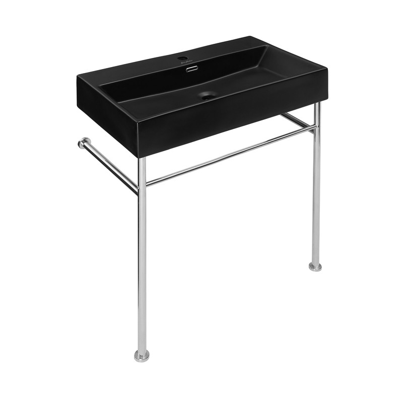 Claire 30" Tall Ceramic Rectangular Console Bathroom Sink with Overflow