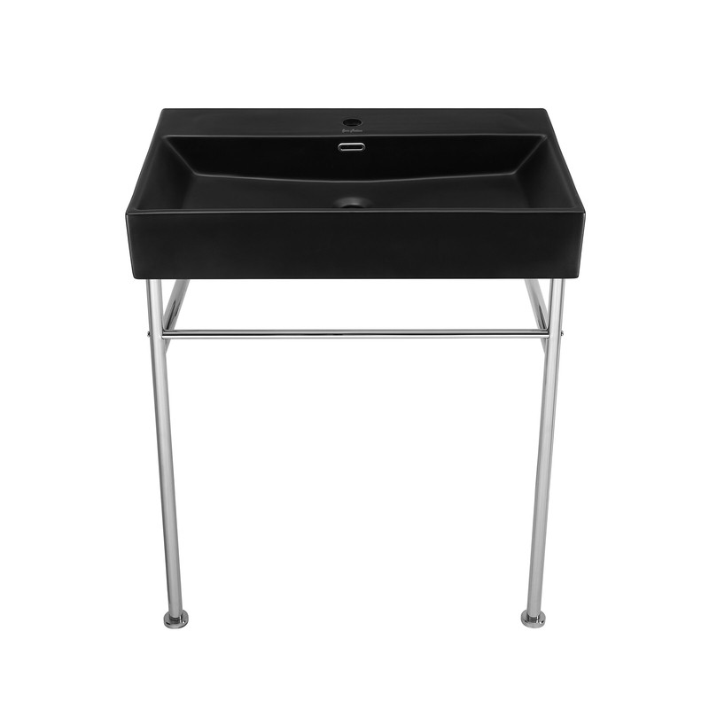 Claire 30" Tall Ceramic Rectangular Console Bathroom Sink with Overflow