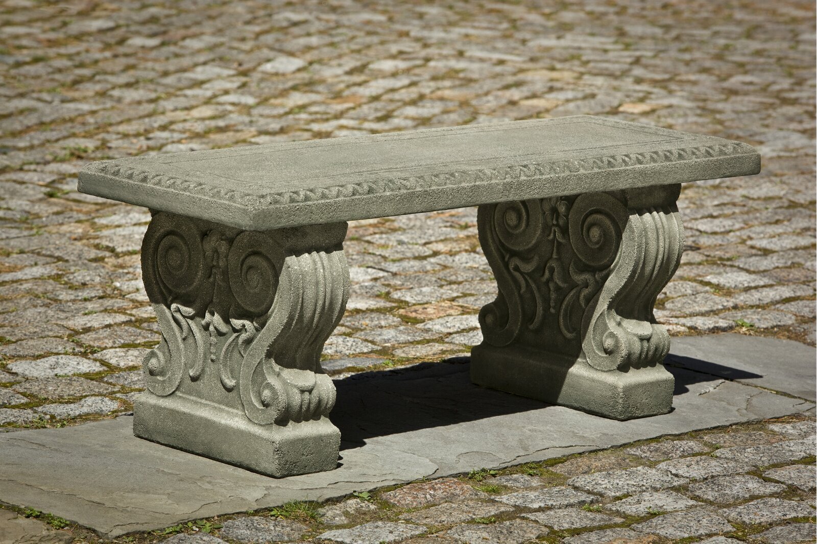 Classic Style Concrete Garden Bench