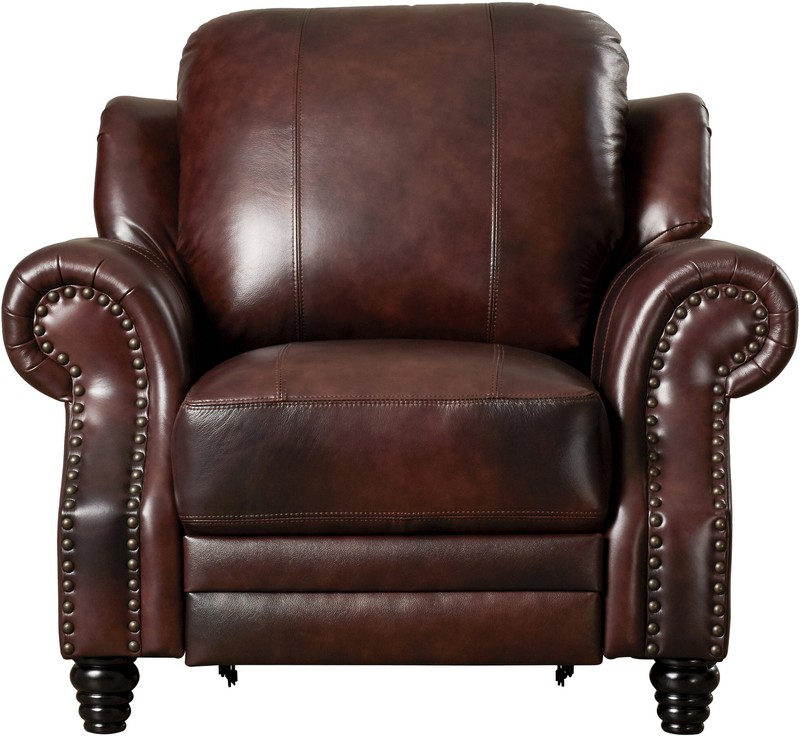 Clayhatchee 37'' Wide Genuine Leather Manual Wing Chair Recliner