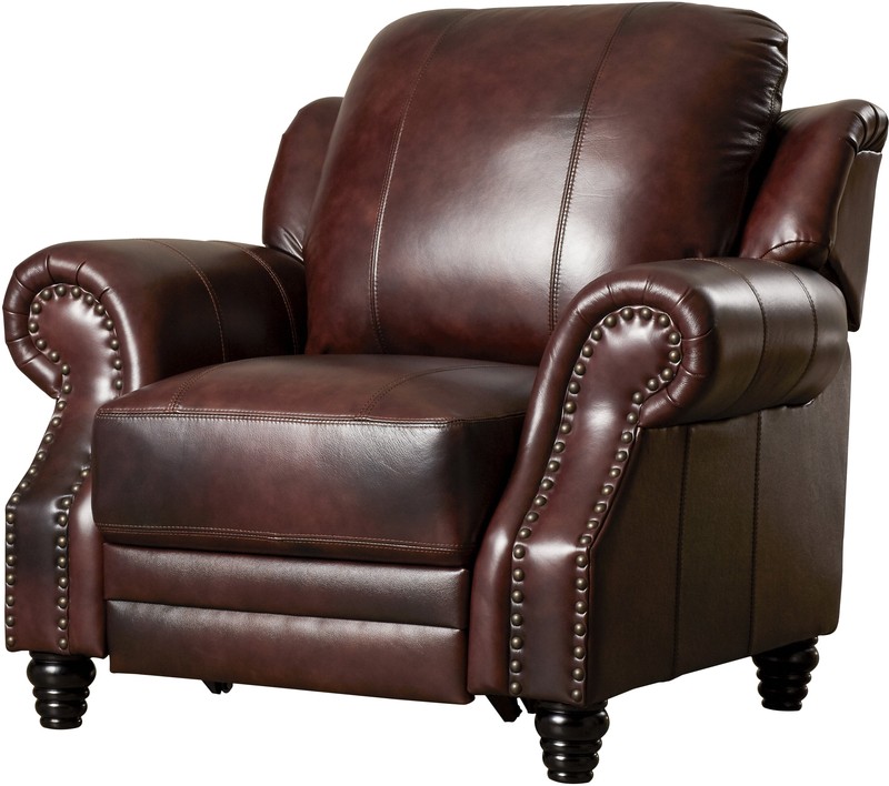 Clayhatchee 37'' Wide Genuine Leather Manual Wing Chair Recliner