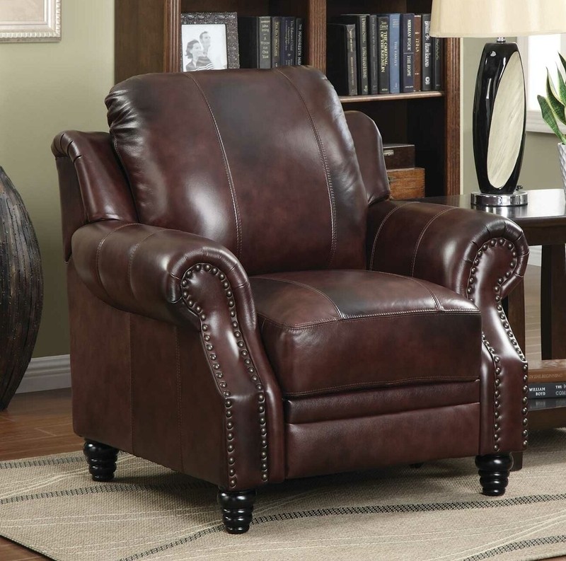 Clayhatchee 37'' Wide Genuine Leather Manual Wing Chair Recliner