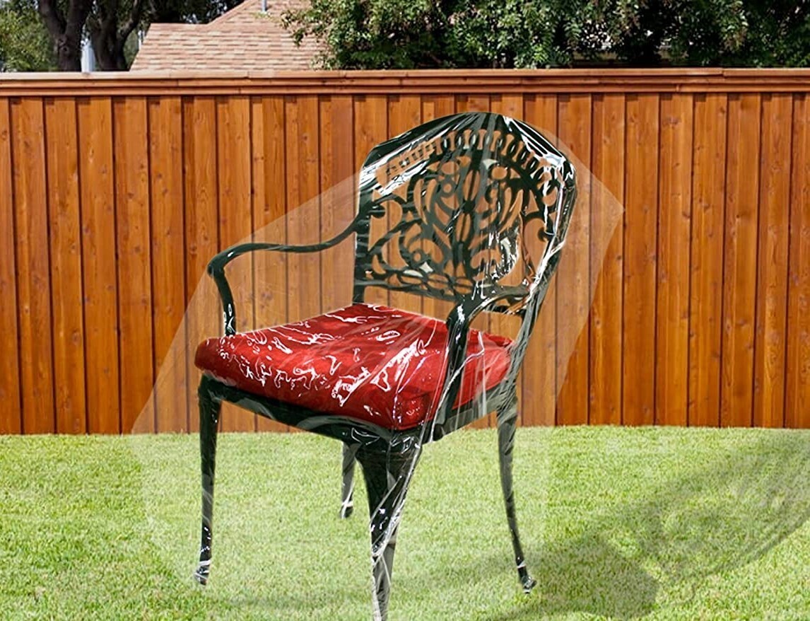 Clear Plastic Garden Chair Cover 