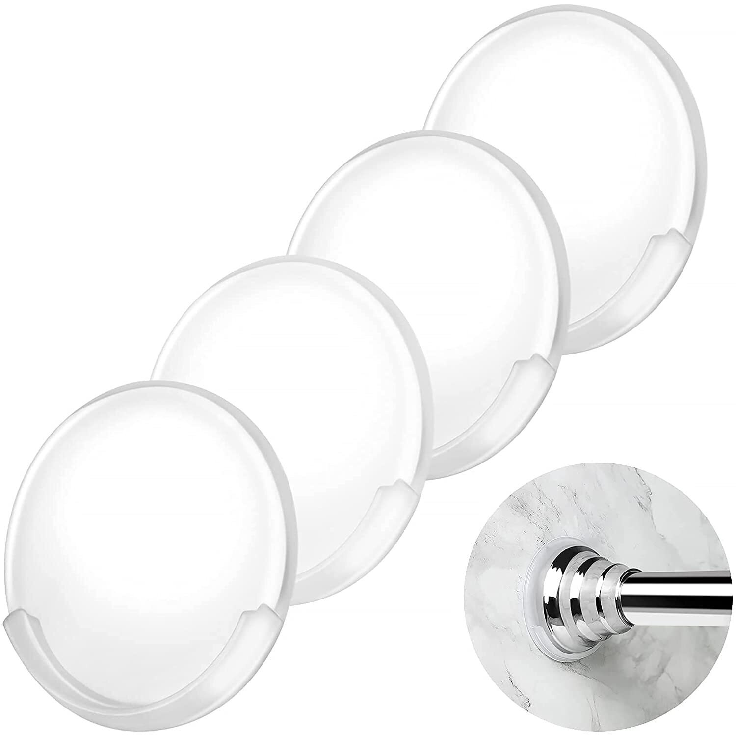 Clear Round Shower Curtain Rod Holders 