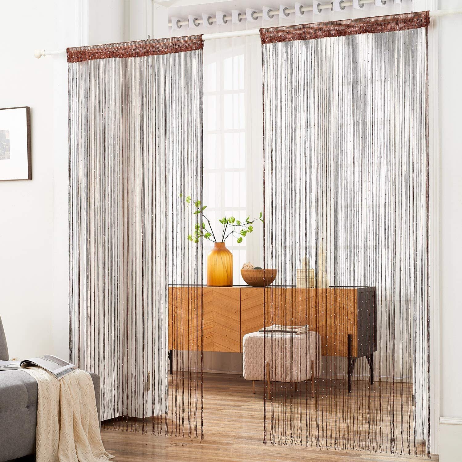 Coffee Polyester Room Divider