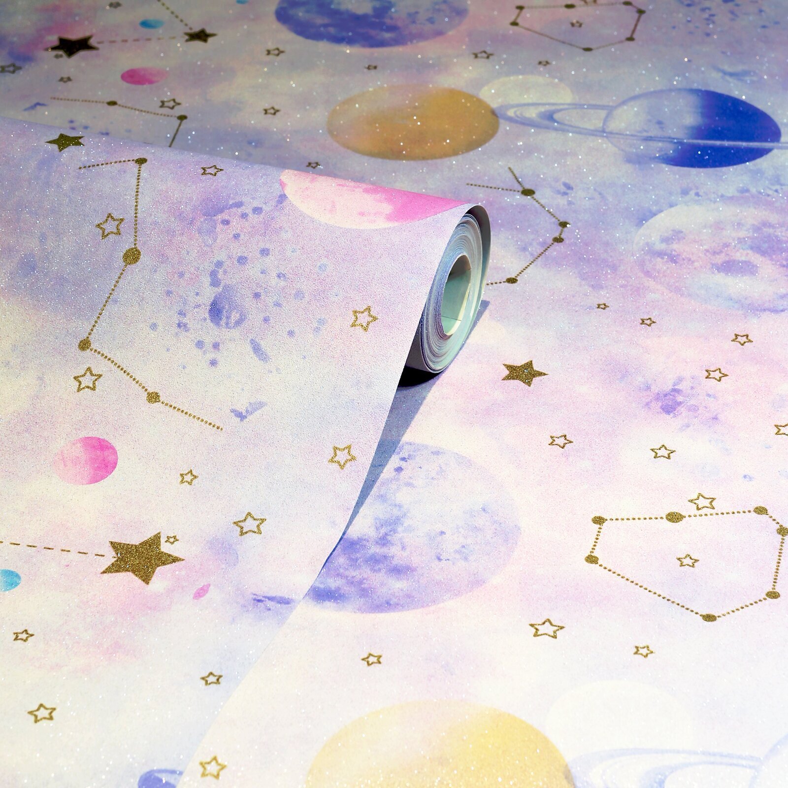 Colorful constellations moisture resistant wallpaper