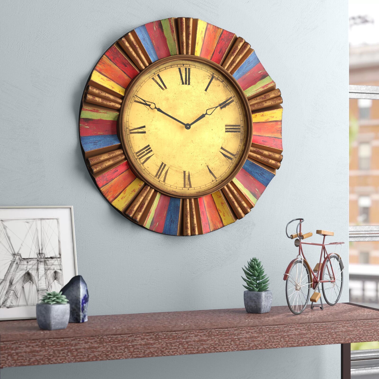 Colorful Metal Southwestern Clock