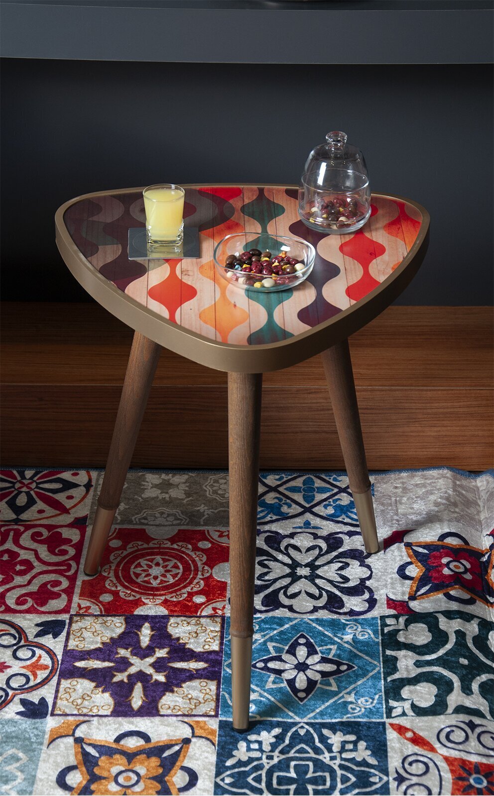 Colorful Triangle Side Table 