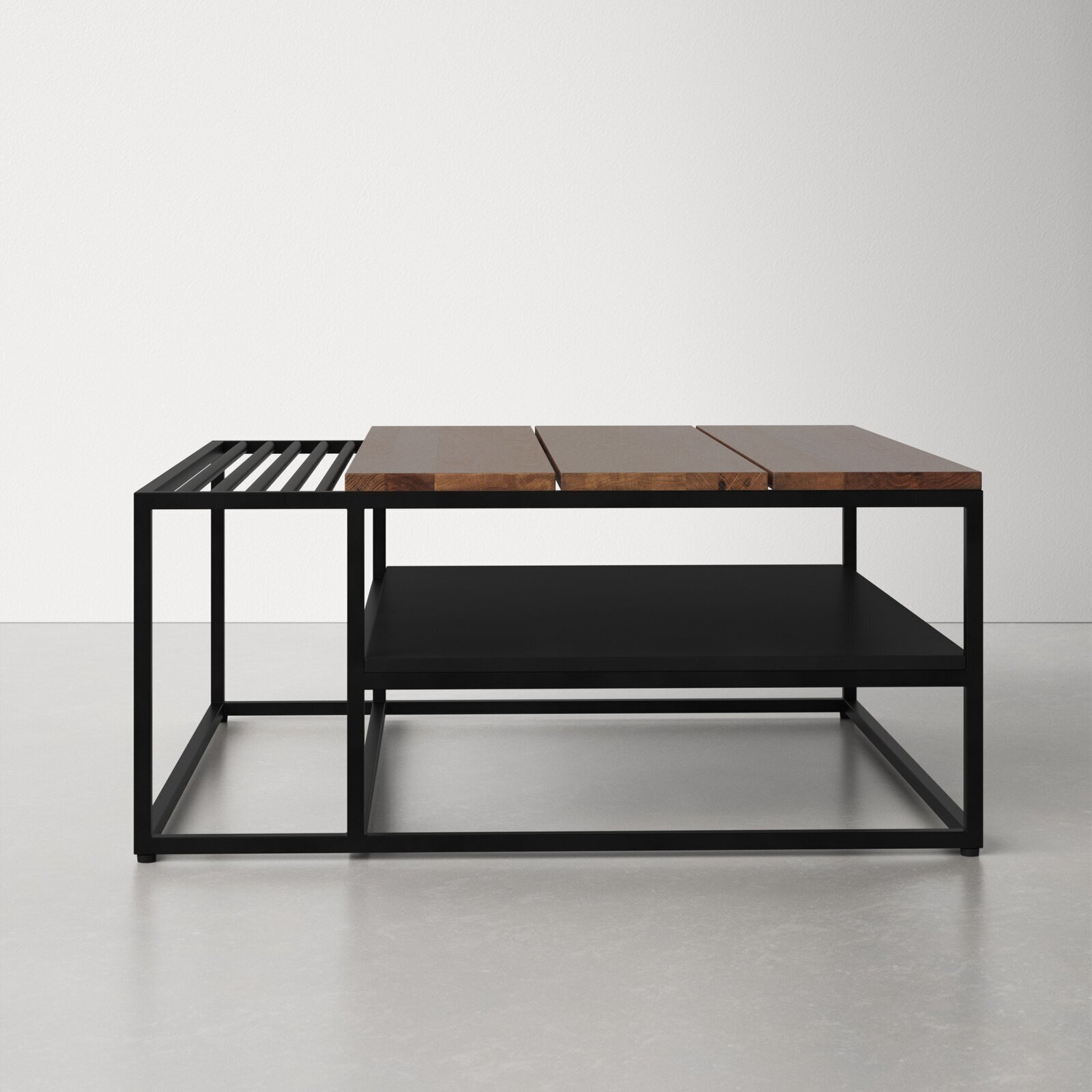 Combination Steel and Wood Oversized Coffee Table 