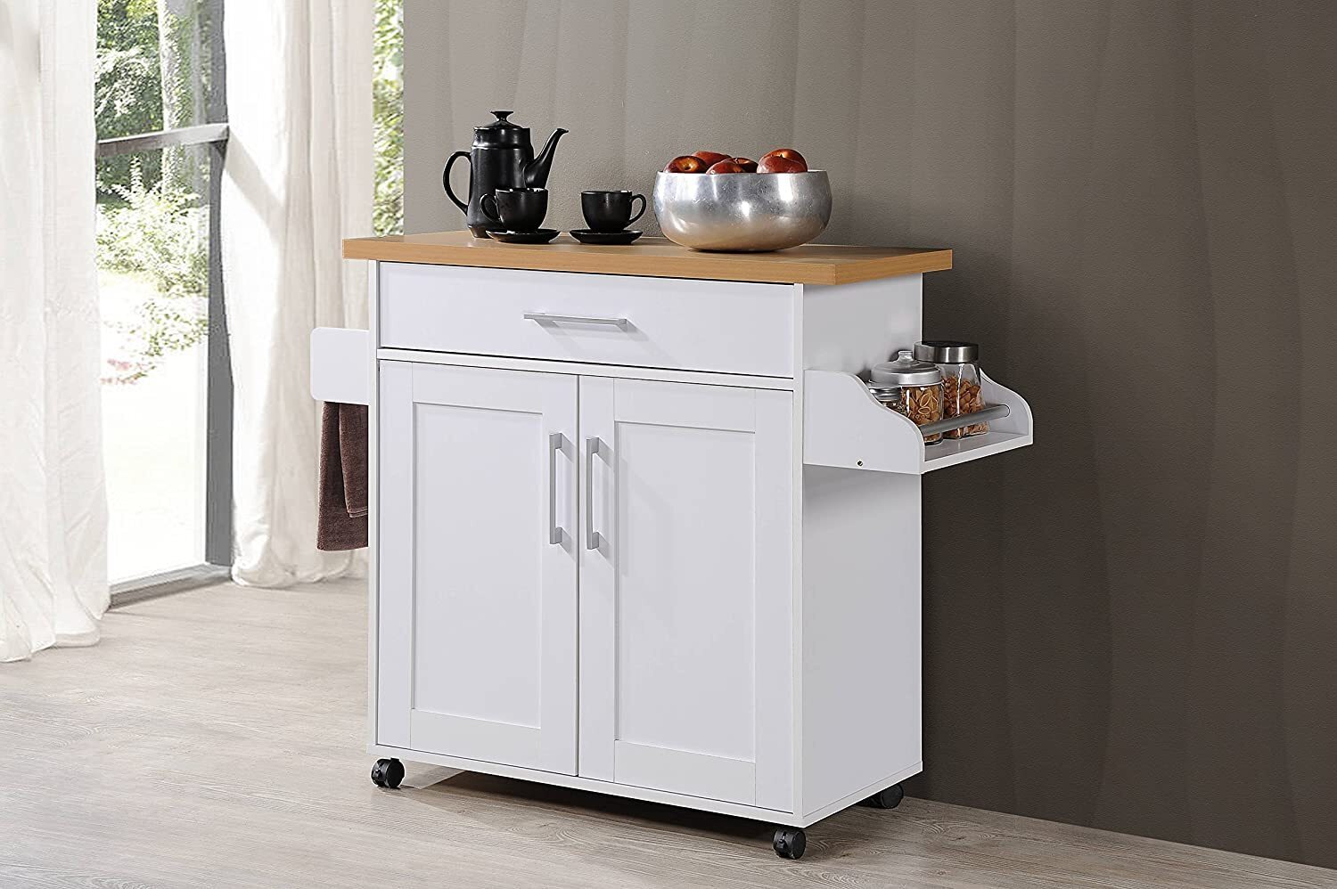 Compact Kitchen Island Cart with Storage