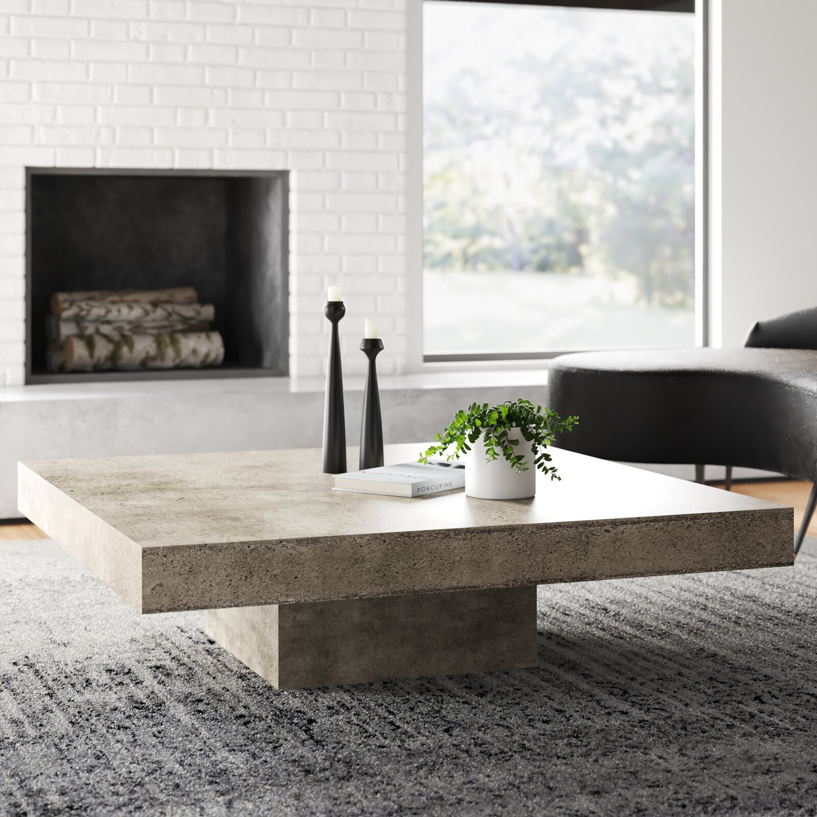 Concrete Large Square Coffee Table