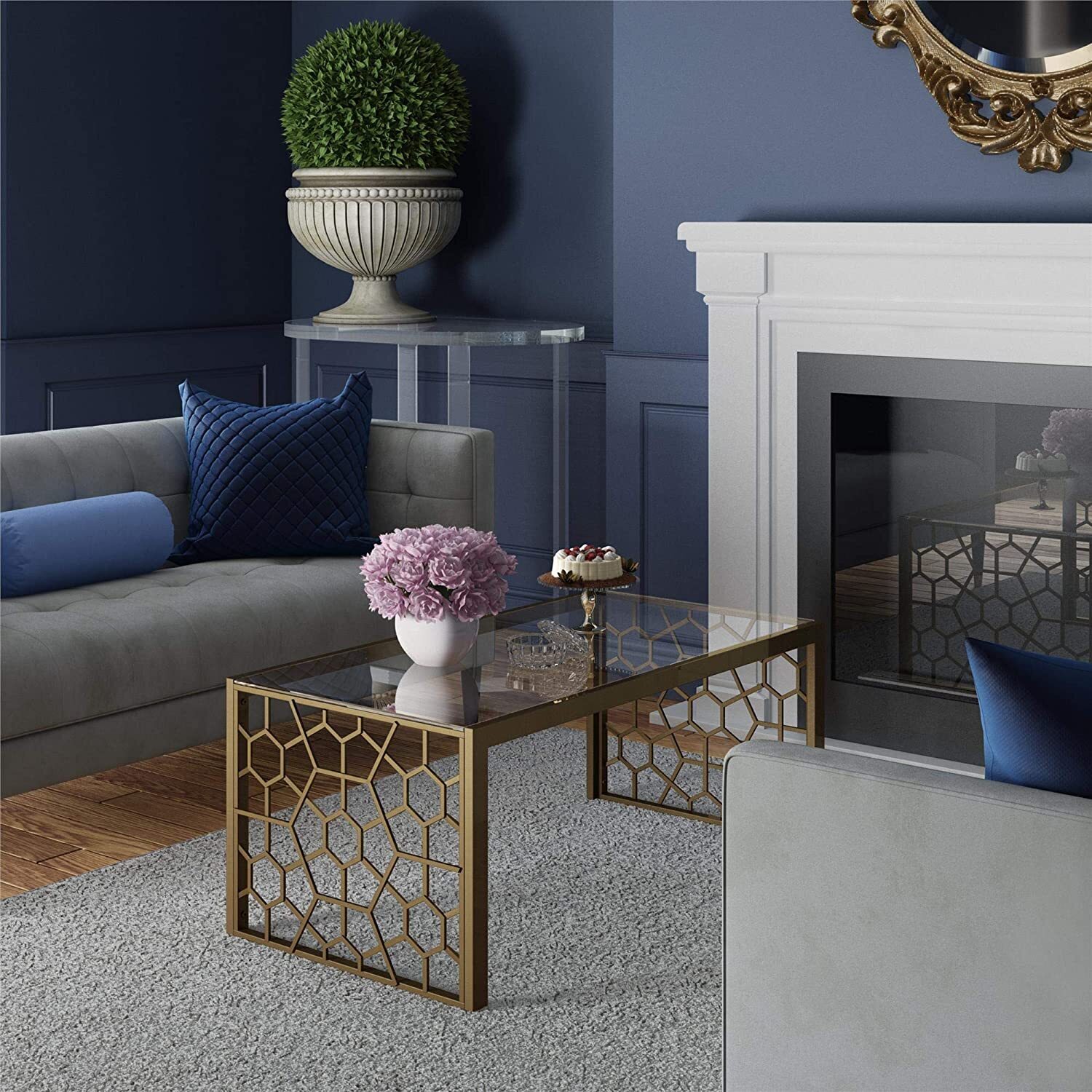 Contemporary Soft Brass Coffee Table 