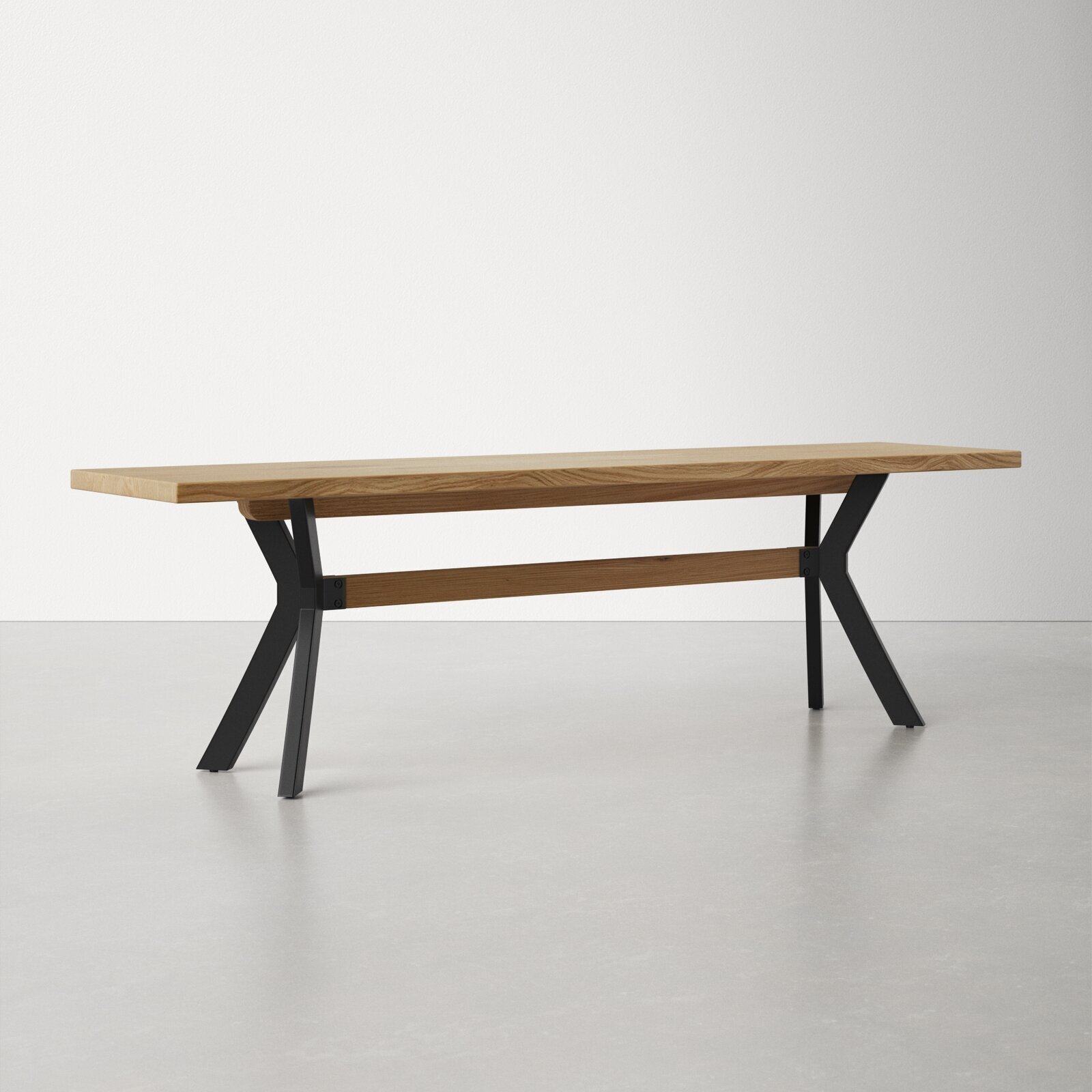 Contemporary Wood and Metal Bench