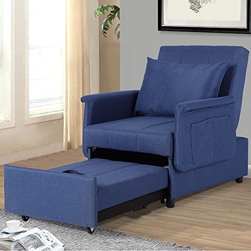 Convertible Chair Bed 3-in-1, Sleeper Chair Bed - Pull Out Sleeper Chair Bed Modern Sofa Bed Adjustable Backrest Sleeper Couch Bed for Living Room/Small Apartment