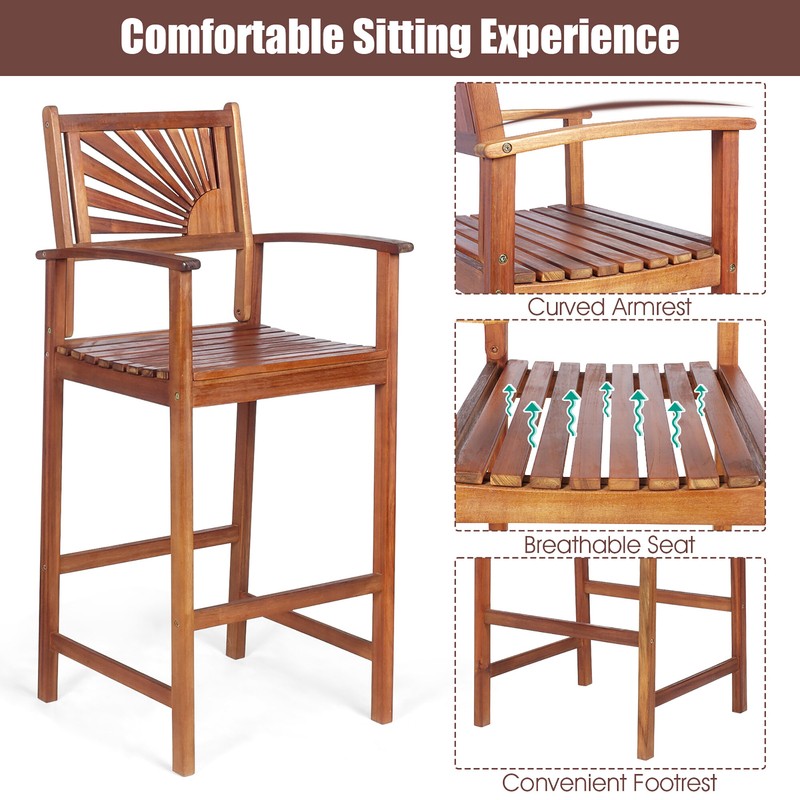 Costway 29" Patio Bar Stool