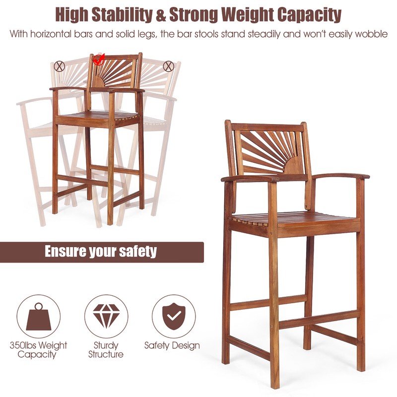 Costway 29" Patio Bar Stool