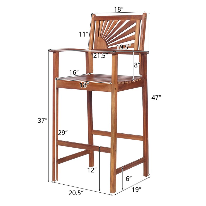 Costway 29" Patio Bar Stool