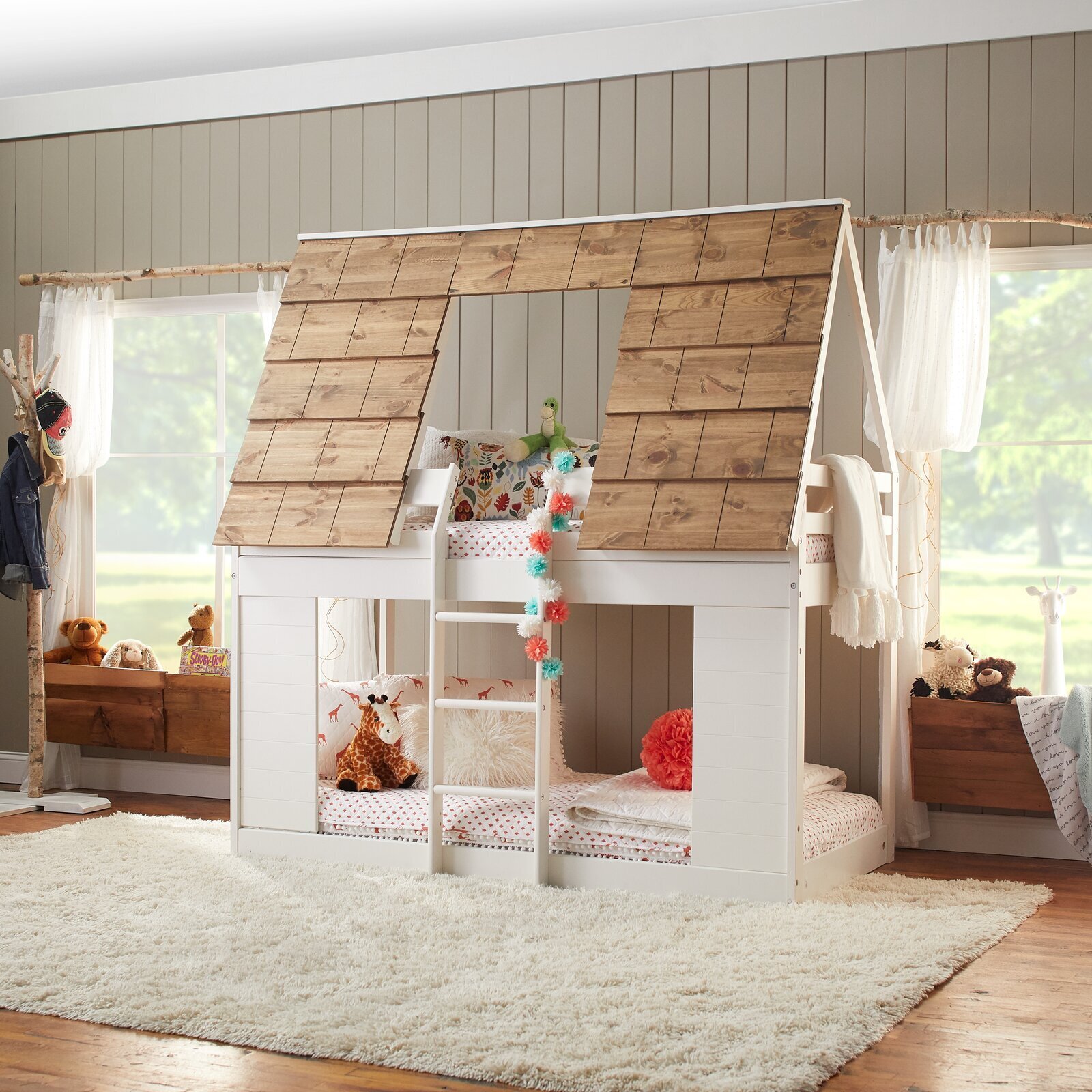 Cottage Rustic Bunk Bed