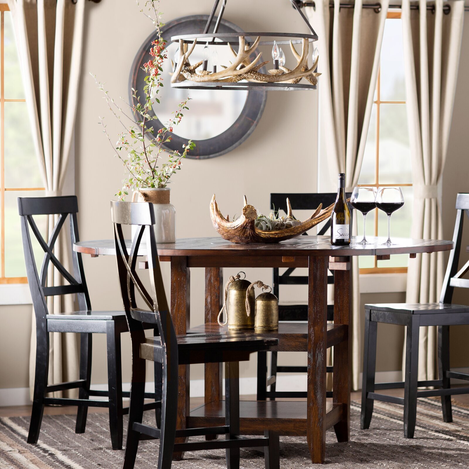 Counter Height Round Dining Room Table With Leaf 