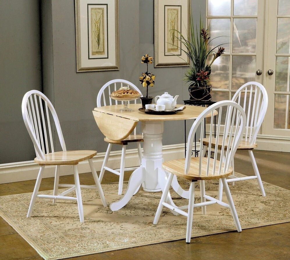Country Style Round Table With Leaf 
